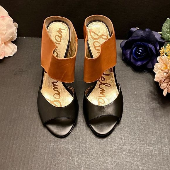 Sam Edelman Shoes - Sam Edelman Women's Two-Tone Scotti Leather Pump ~ Blk/Tan ~ Slip-On ~ 10M ~ EUC